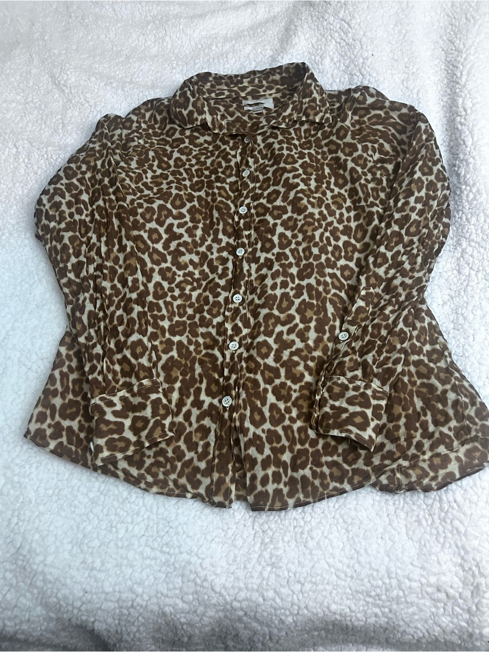 J. Crew Leopard Print Shirt in Brown and Cream